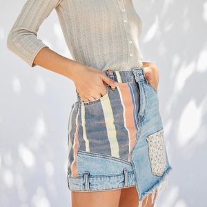 BDG patchwork denim mini skirt
